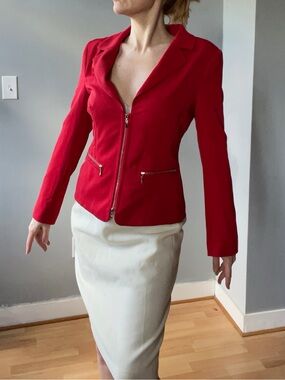 Tuzzi German Brand Red Zip-Front sexy Blazer